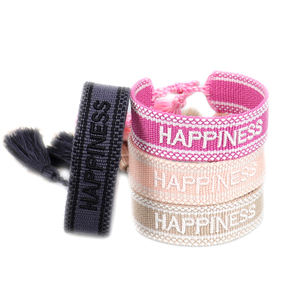 Pulsera bordada personalizable de amor salvaje, brazalete de cuerda trenzada de boda con borlas, solo para novia, 20 unidades, 70 diseños - Product Image 2