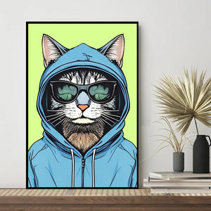 OEM ODM 사용자 정의 클래식 스타일 다이아몬드 모자이크 벽 장식 귀여운 검은 고양이 동물 홈 룸 커피 휴식 디자인 새로운 스타일 - Product Image 3