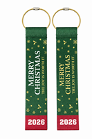 Etiqueta Colgante de Cinta Grosgrain con Logotipo Personalizado al por Mayor 2026, Decoración Navideña con Impresión de Copo de Nieve Dorado por Transferencia Térmica