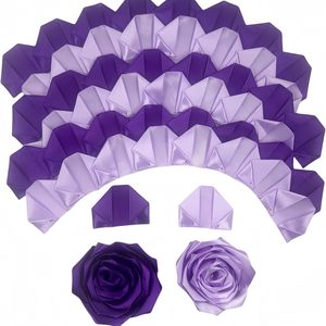 Pétalos de Rosa Rosados Preformados, Semielaborados, con Cinta de Satén, para Manualidades, Flores Eternas para Fiestas de Cumpleaños - Product Image 4