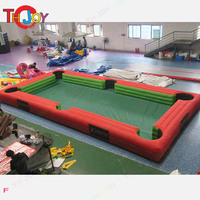 Mesa de Billar Inflable de Tela Oxford, Juego de Snookball con Soplador de Aire, Bolas de Snooker, Diversión de Billar y Fútbol, para Exteriores, para 10 Personas