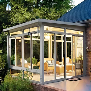 <span class=keywords><strong>Serre</strong></span> préfabriquée Yuantai pour hôtel, toutes saisons, extérieure, toit incliné, imperméable, véranda en verre - Product Image 1