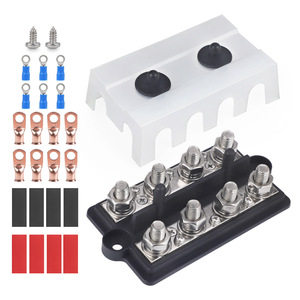 ชุดบัสบาร์แปลงสภาพเรือยอชท์ RV รุ่น M10 สีดำ แบบสองแถว 4 ช่อง สำหรับขั้วต่อแบตเตอรี่ - Product Image 1