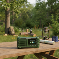 Tragbares Outdoor 10000mAh Solar- und Handkurbel-Notfallradio aus Kunststoff mit Digital DAB+/AM/FM und Taschenlampe für SOS-Notfälle