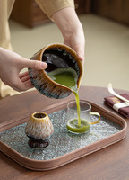 Ensemble traditionnel de matcha, porte-cuillère en bambou, bol en céramique, ensemble de thé japonais, ensemble d'outils de matcha - 4 pièces