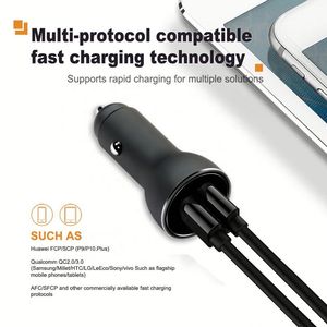 Chargeur de voiture 2 ports USB, chargeur <span class=keywords><strong>rapide</strong></span> QC 3.0 / 2.0 2.4A intelligent 3A pour Huawei, Samsung Galaxy S8 / <span class=keywords><strong>S7</strong></span> - Product Image 2