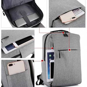 Factory Wholesale Unisex Waterproof Laptop <b>Backpack</b> USB Oxford Polyester Arcuate Shoulder Strap Custom Logo - Product Image 5
