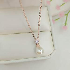 Collier pendentif en perles RAKOL NP5091, design simple, argent sterling plaqué or 18 carats, collier quotidien pour femmes - Product Image 4