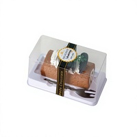 Gâteau Barre Dorée au Fromage Orange et Jaune d'Œuf Salé, Cuit au Four, Petite Pâtisserie Occidentale, Mousse, Boîte Transparente en PET pour Tranches