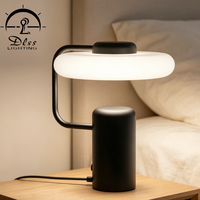 Lampe de table LED vintage pour hôtel, lampe de lecture moderne en fer et verre pour chambre à coucher