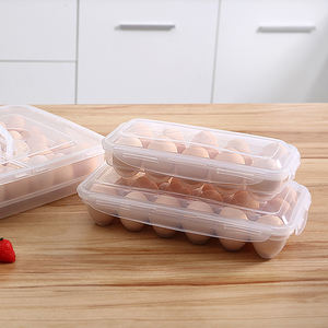 Boîte de rangement pour œufs en plastique transparent à 10/18/34 compartiments <span class=keywords><strong>avec</strong></span> couvercle pour réfrigérateur, conteneur de conservation des œufs frais pour la cuisine, facile à ranger - Product Image 4