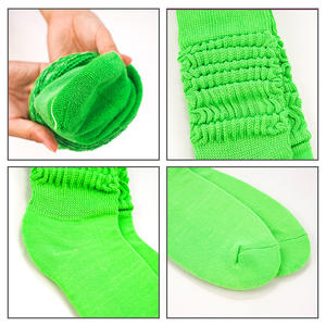 핫 세일 여성용 다채로운 스크런치 양말 맞춤형 두꺼운 긴 슬라우치 양말 - Product Image 4