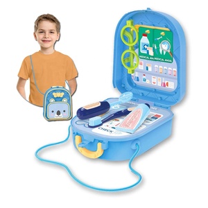 2 in 1 11 pezzi educativi fai finta di giocare borse a tracolla carine tavolo medico valigia portatile medico giocattoli per bambini - Product Image 1