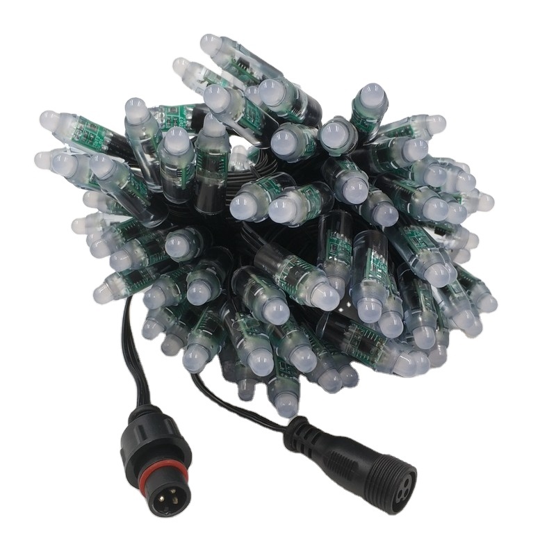 ETOP RGB Led Pigtail Resistor Bullet Pixel Light Module 12mm Ws2811 12V Waterproof Bullet pixel with XConnect Pigtail