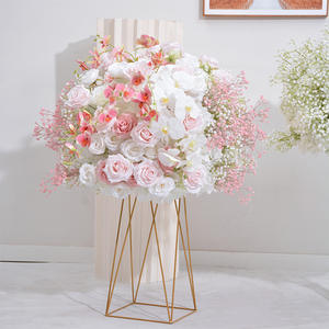 Rangées de fleurs artificielles en forme de boule de roses pour la décoration de table de mariage, arche de fond de mariage, chemin de table floral artificiel - Product Image 5