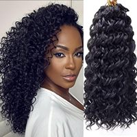 Extensiones de Cabello Rizado para Crochet, Cabello Natural Negro con Ondas Profundas para Mujer, Extensiones de Cabello con Ondas de Agua