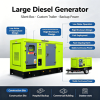 Schalldichter Superleiser Auto-Start ATS Dieselgenerator 30 KVA 50KW 100KVA 150KW 200kw 500kw 1000kw Offener Rahmen Dieselgenerator