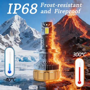 ไฟหน้า <span class=keywords><strong>LED</strong></span> 200W กันน้ำ IP68 ทนความเย็น รุ่น M71 20000LM 6500K ชิป CSP หลอดไฟรถยนต์ ไม่มีจุดมืด ใช้ร่วมกับหลอดไฟ <span class=keywords><strong>Osram</strong></span> <span class=keywords><strong>LED</strong></span> ได้ - Product Image 6