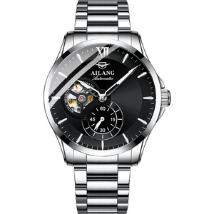Reloj Mecánico Automático de Esqueleto para Hombre OEM, Correa de Acero Inoxidable con Cierre de Mariposa, Reloj de Pulsera de Moda para Negocios, Juego de Regalo - Product Image 1