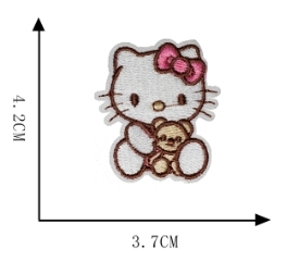 Tùy Chỉnh Vải Hello Ki Tty Thêu Vá Phù Hiệu May Trên Thêu Các Bản Vá Lỗi Quần Áo Dệt Vá - Product Image 3