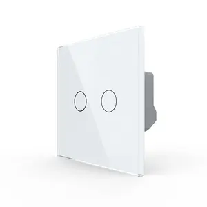 LIVOLO EU standard 2 Gang 1 Way Wall Light Touch Switch, Power Sensor,Glass Panel Control,Backlight Display