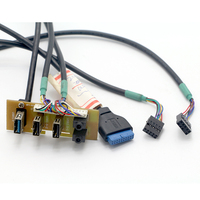 Bofan Audio Mic double Ports USB 3.0 boîtier d'ordinateur PC panneau avant câble d'interrupteur d'alimentation USB câble de carte principale