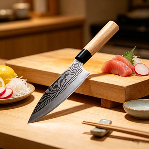 Ensemble de couteaux de cuisine japonais pour Sushi couteau de Chef multifonctionnel à motif <span class=keywords><strong>damas</strong></span> avec manche en <span class=keywords><strong>bois</strong></span> - Product Image 6