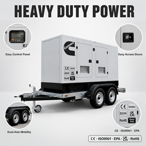 เครื่องกำเนิดไฟฟ้าดีเซล EAC EPA CE ISO 50kva ยี่ห้ออเมริกา Cummins Weichai FAW Ricardo เครื่องกำเนิดไฟฟ้าดีเซล 45kva สำหรับบ้าน แบบเก็บเสียงพิเศษ - Product Image 1