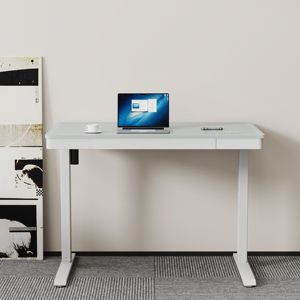 Bureau de travail ergonomique réglable en hauteur, en acier et bois, pour le bureau, la maison, les jeux, l'étude, style industriel - Product Image 3