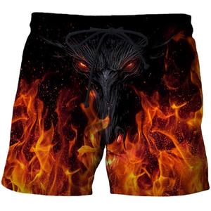 Venta caliente Flame Beach Pants Summer Men's and Women's Shorts Fun 3D Printed Transpirable Sports Swimming Pants Men's - Product Image 5
