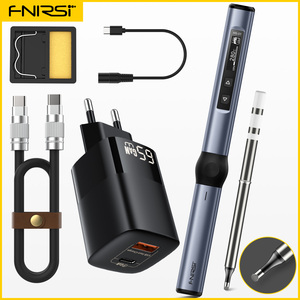 หัวแร้งบัดกรี FNIRSI HS-01 สถานีบัดกรีขนาดเล็ก หัวแร้งบัดกรีอัจฉริยะควบคุมอุณหภูมิคงที่แบบ PID พร้อมหน้าจอ OLED - Product Image 1