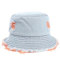 Chapeau Bob en Jean Déchiré et Effiloché Style Coréen pour Femme, Protection Solaire Colorée, Respirant, Quatre Saisons, pour Adulte