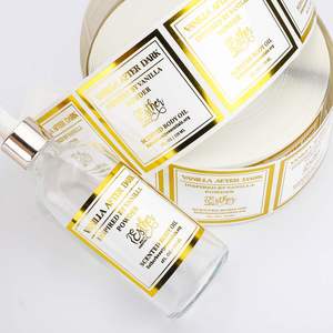 Esther Rectangular Gold Stamped Self-Adhesive Labels for Cosmetic Bottles 3 In Core Dia Paper Material - Product Image 1