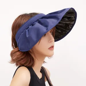 Summer Women's Sun Visor Sun Hat Anti-ultraviolet Elastic Hollow Top Hat Multifunctional Caps Headband