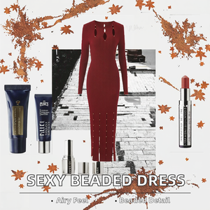 Özel tasarlanmış o-boyun çizgisi boncuk örme ince gömme kadın yaz kılıf elbiseler seksi Hollow doğal uzun yarık püskül katı - Product Image 2