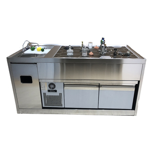 Estación de Bar Móvil de Acero Inoxidable para Cócteles y Vino, Fabricada en China - Product Image 1