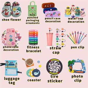 Charmes mignons pour animaux de compagnie, série <span class=keywords><strong>chat</strong></span> et chien, style 2D, PVC souple, boucles décoratives amovibles pour chaussures et accessoires - Product Image 6