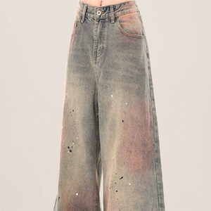 Fabrication de jambe large en denim lavé de haute qualité - Product Image 3