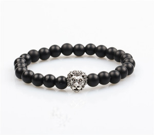 cuentas de los hombres pulsera de ónix negro animal pulseras León pulsera para hombre para la fabricación de la <span class=keywords><strong>joyería</strong></span> - Product Image 2