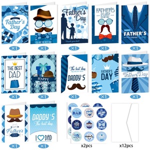 Enveloppes de cartes de <span class=keywords><strong>voeux</strong></span> de fête des pères heureux avec autocollants Meilleures cartes de papa pour <span class=keywords><strong>les</strong></span> fournitures de cadeaux de fête à thème de fête des pères - Product Image 6