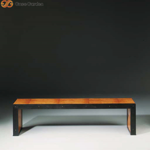 Ensemble table et banc en acier Corten pour patio extérieur, design moderne, résistant aux intempéries, pour salle à manger et salon - Product Image 5