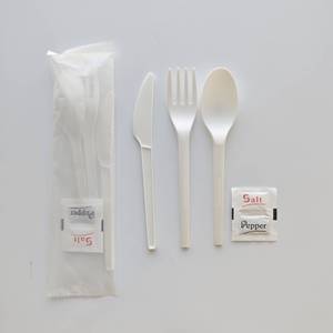ชุดช้อนส้อม cpla 6นิ้วพร้อมเกลือและ pepperbpi <span class=keywords><strong>ABAP</strong></span> อุปกรณ์ใช้แล้วทิ้งแบบย่อยสลายได้ - Product Image 1