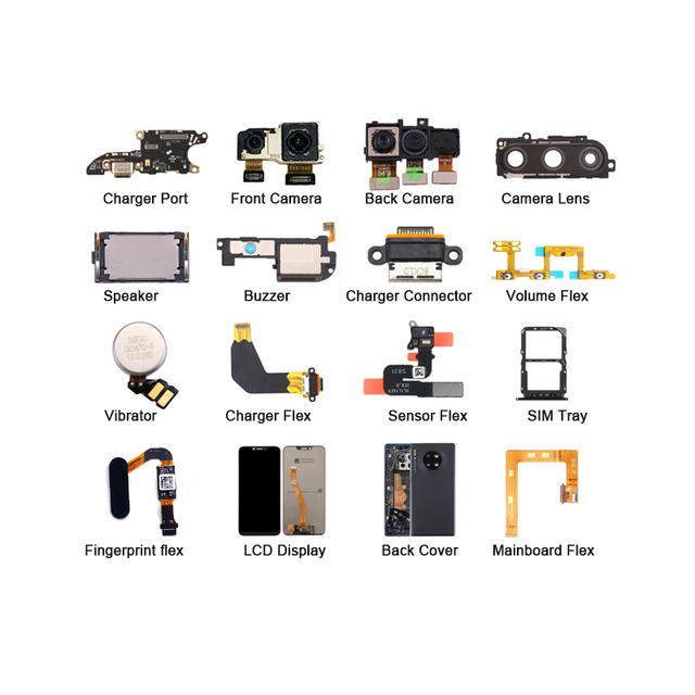 Mobile Phone Parts for Huawei Front Back Camera Holder Charging Charger Port Speaker Mesh Buzzer Mainboard Flex Volume Flex