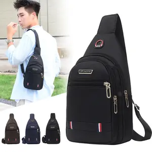 Free Sample Waterproof Headphone Jack Chest Bag Men's Lightweight Mobile Phone Shoulder Bag Chest Sling Bag Shoulder