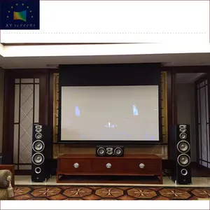 Factory price 16:9 Motorized Projector Screen Tab-Tensioned Home Theater Projection Screen