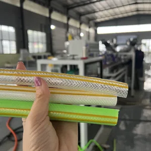 3/4" Soft Braided PVC Tubing Machine/ High Pressure Clear Flexible/PVC Tube Reinforced Vinyl Hose Plastic Extruders