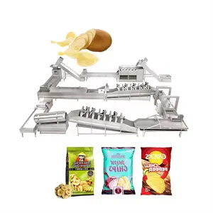 Máquina automática de processamento de flocos de batata congelada em pequena escala, linha de produção de batatas fritas para venda