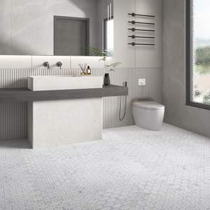 Lovdeco 10mm Basketweave italien Bianco Carrera marbre mosaïque carrelage Carrara blanc marbre pierre pour cuisine mur salle de bain <span class=keywords><strong>douche</strong></span> - Product Image 2