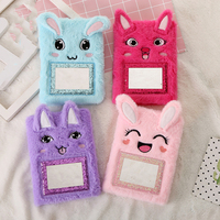 Hersteller-Großhandel: Bedrucktes, niedliches Kawaii Mini A5 Notizbuch mit losen Blättern, Cartoon-Tier-Design, weiches, flauschiges Plüsch-Tagebuch für Mädchen, Geschenk zum Nähen