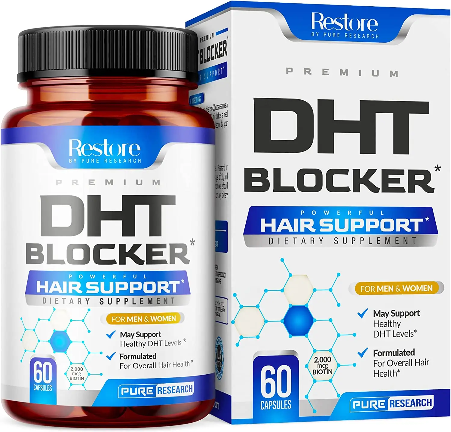 Hair Growth Supplement DHT Blocker Capsules Biotin Saw Palmetto Supplement Vegen Healthy Strong Hair Hair Vitamins Growth Capsul